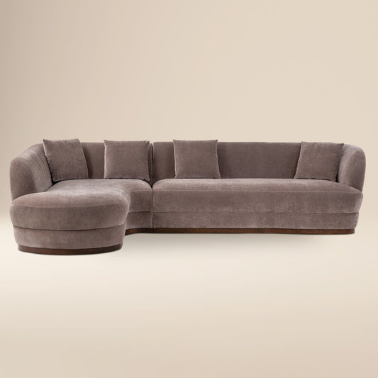Arles 126" Left-Facing Bumper Chaise Sectional | Willow Brown