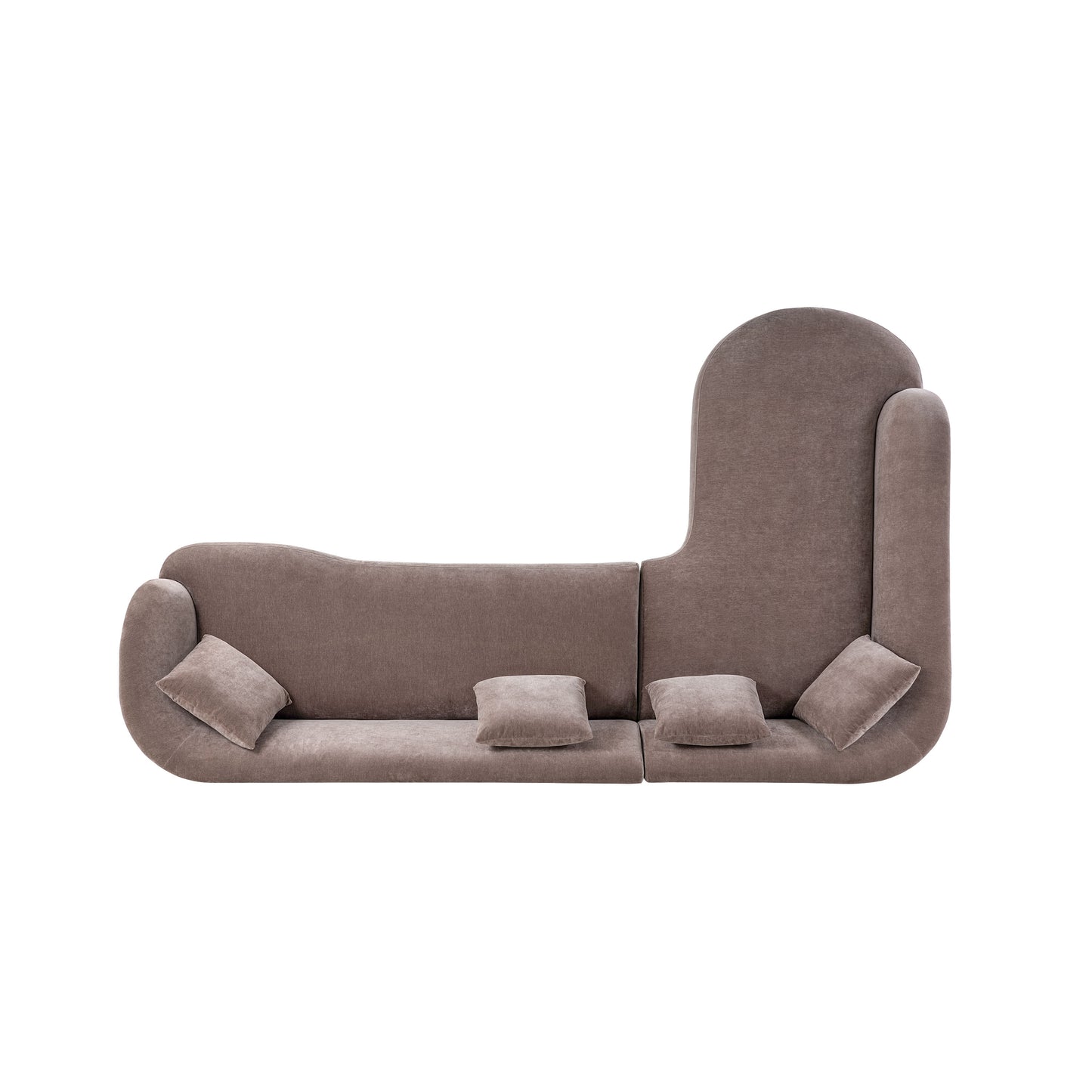 Arles 126" Left-Facing Bumper Chaise Sectional | Willow Brown