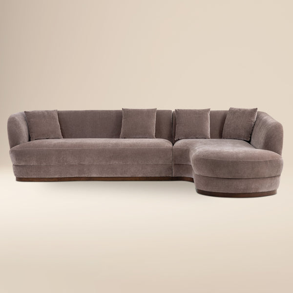 Arles 126" Right-Facing Bumper Chaise Sectional | Willow Brown