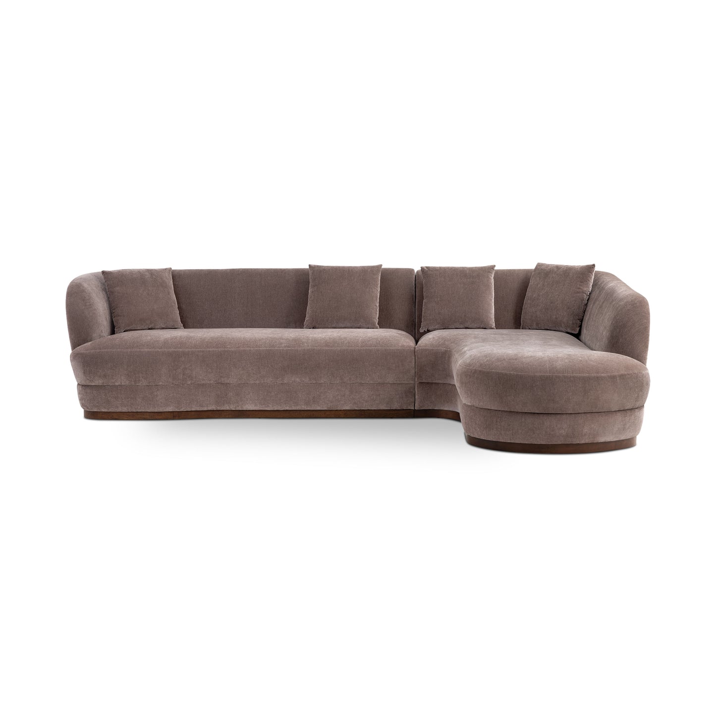 Arles 126" Right-Facing Bumper Chaise Sectional | Willow Brown