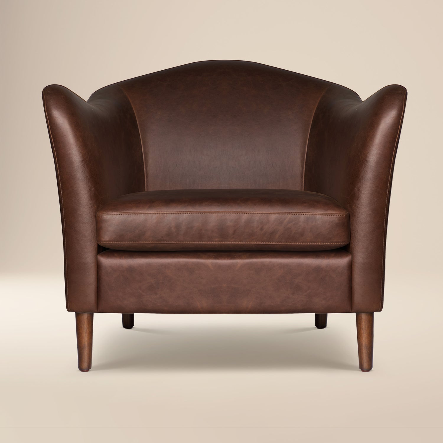 Carmel Leather Lounge Chair | Chocolate Brown 