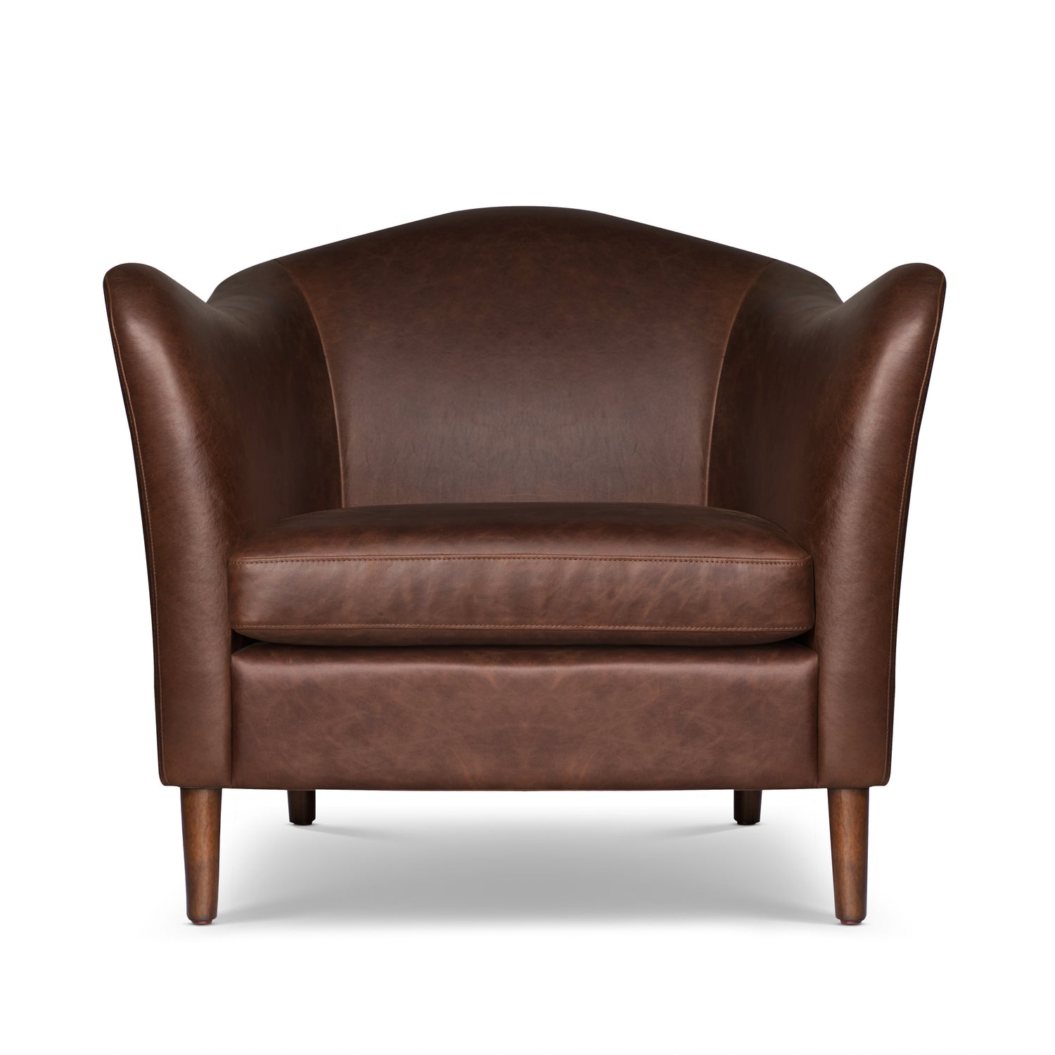 Carmel Leather Lounge Chair | Chocolate Brown 
