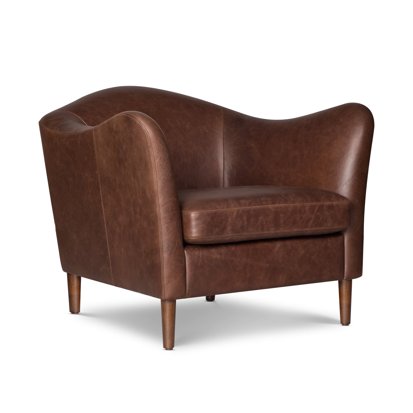Carmel Leather Lounge Chair | Chocolate Brown