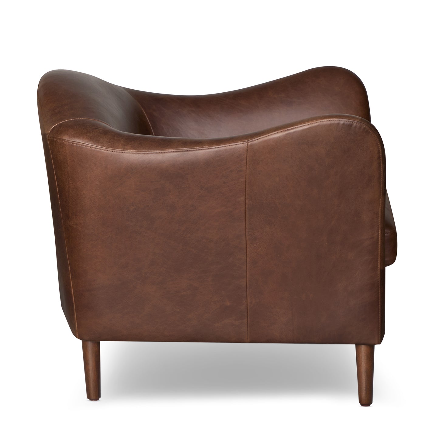 Carmel Leather Lounge Chair | Chocolate Brown