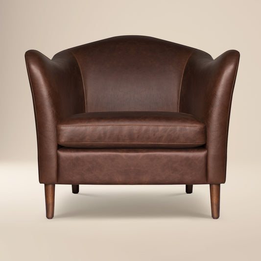 Carmel Leather Lounge Chair | Chocolate Brown