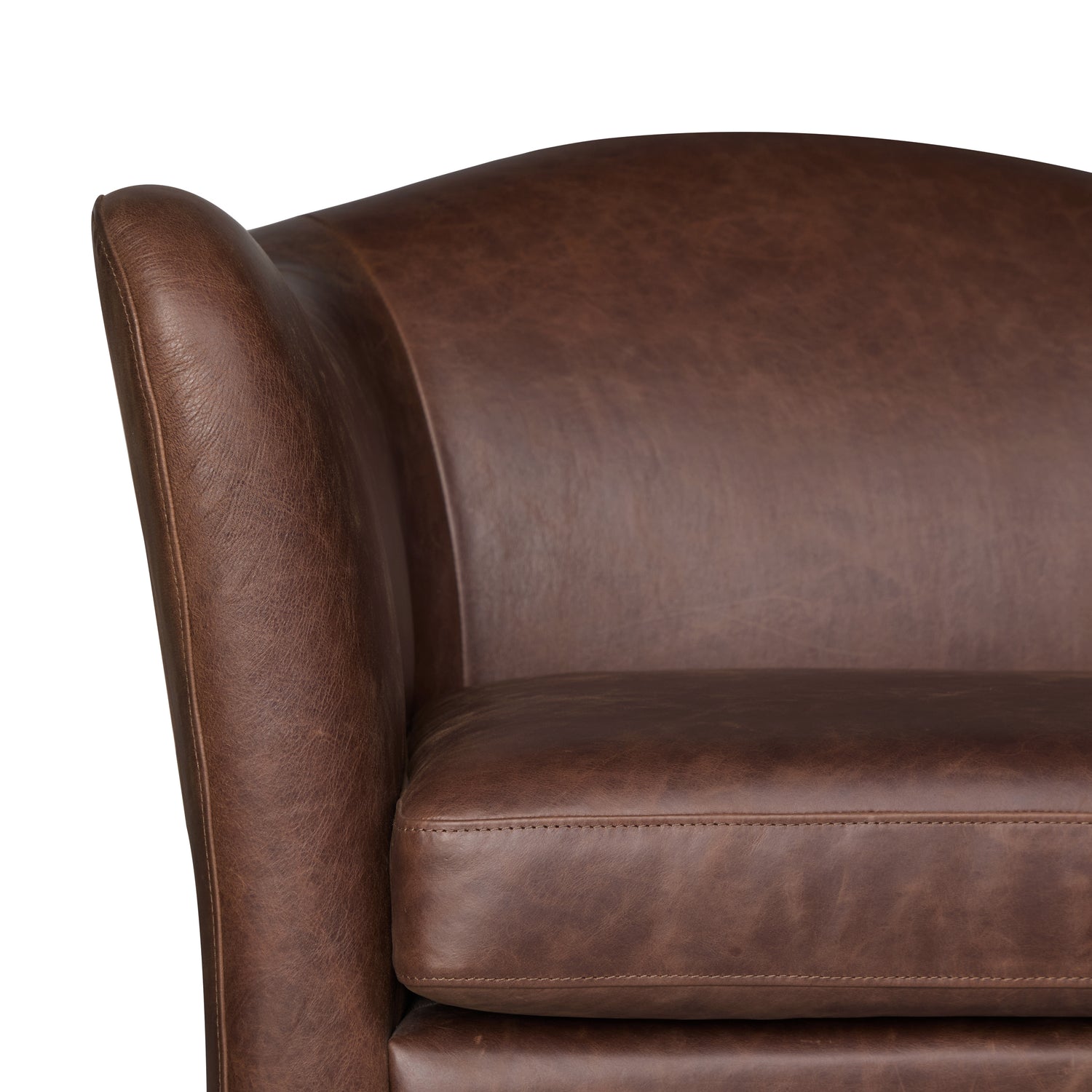 Carmel Leather Lounge Chair | Chocolate Brown 