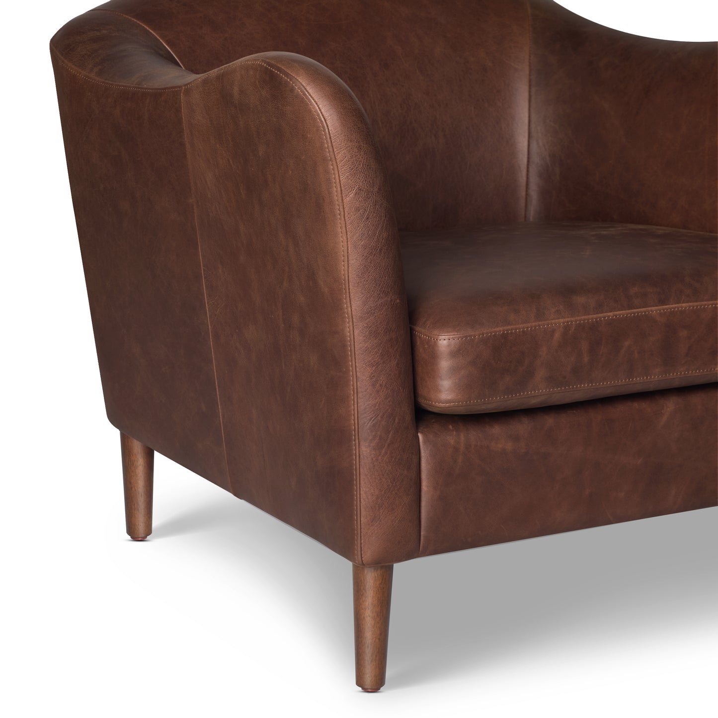 Carmel Leather Lounge Chair | Chocolate Brown