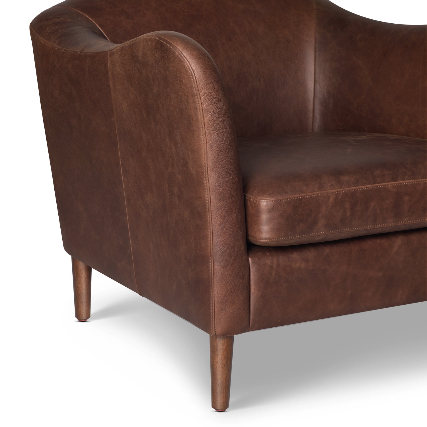 Carmel Leather Lounge Chair | Chocolate Brown 