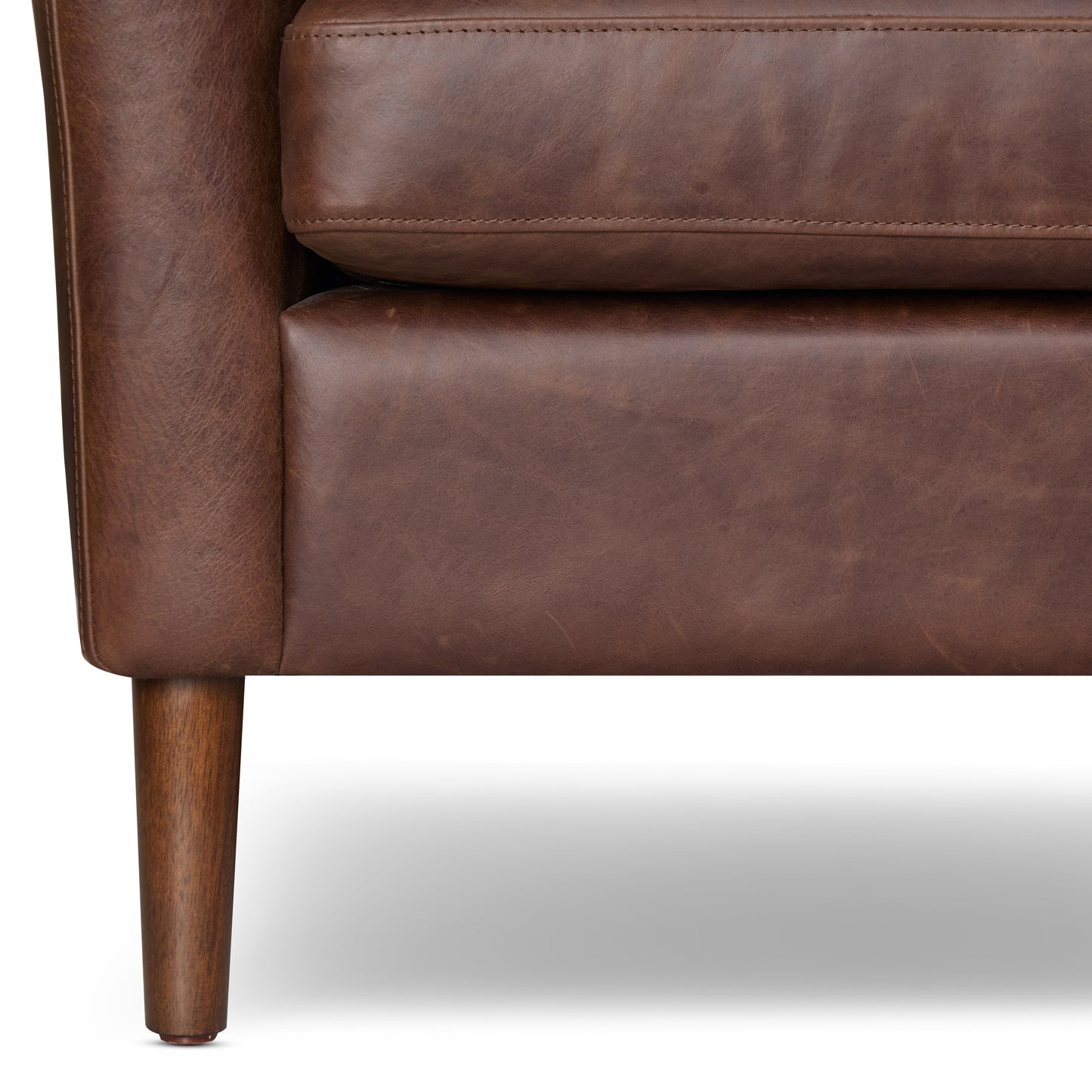 Carmel Leather Lounge Chair | Chocolate Brown