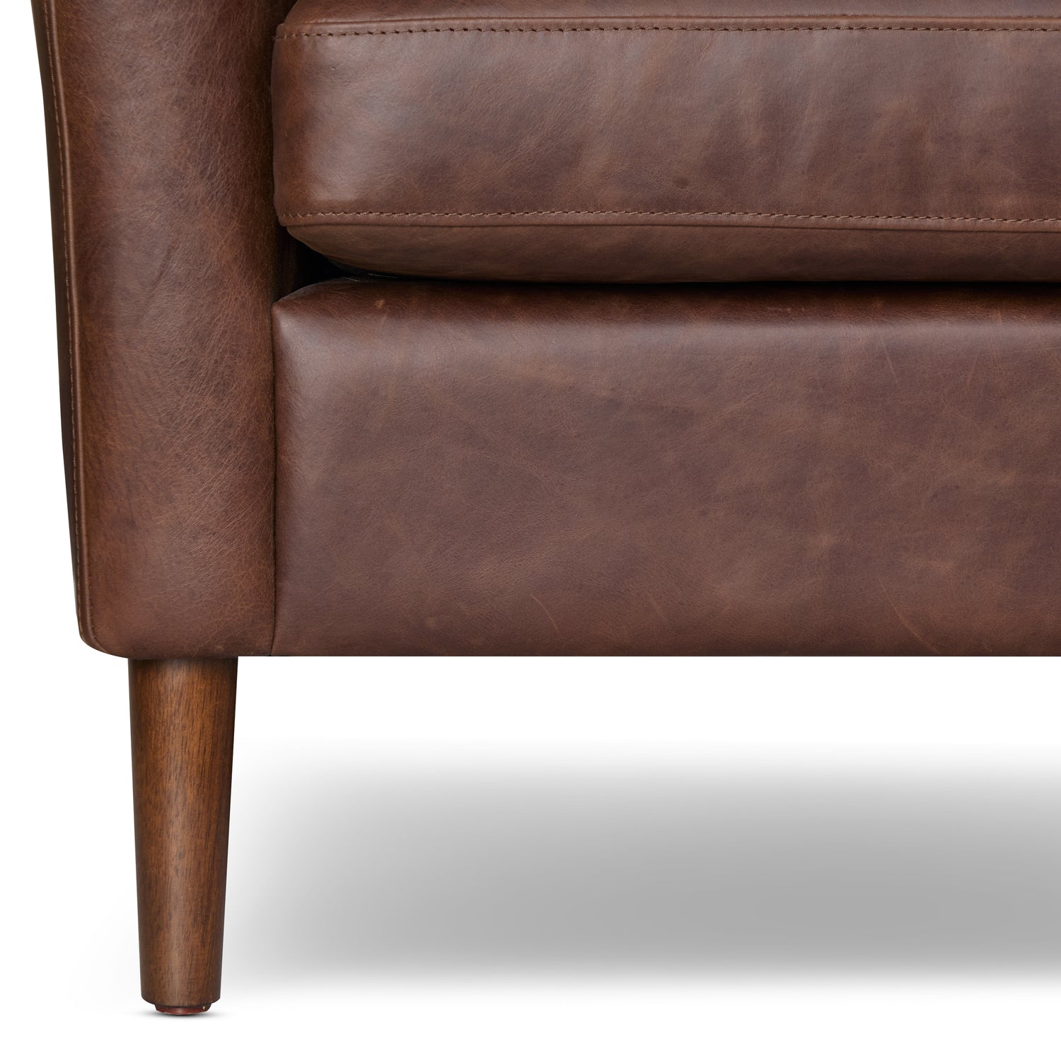 Carmel Leather Lounge Chair | Chocolate Brown 