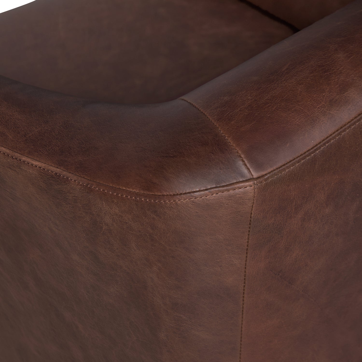 Carmel Leather Lounge Chair | Chocolate Brown 