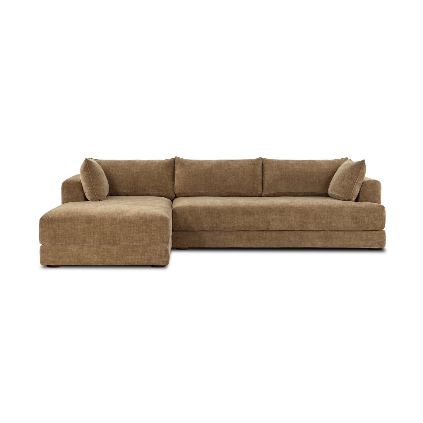 Marcel 122” Left-Facing Bumper Chaise Sectional | Tawny Brown