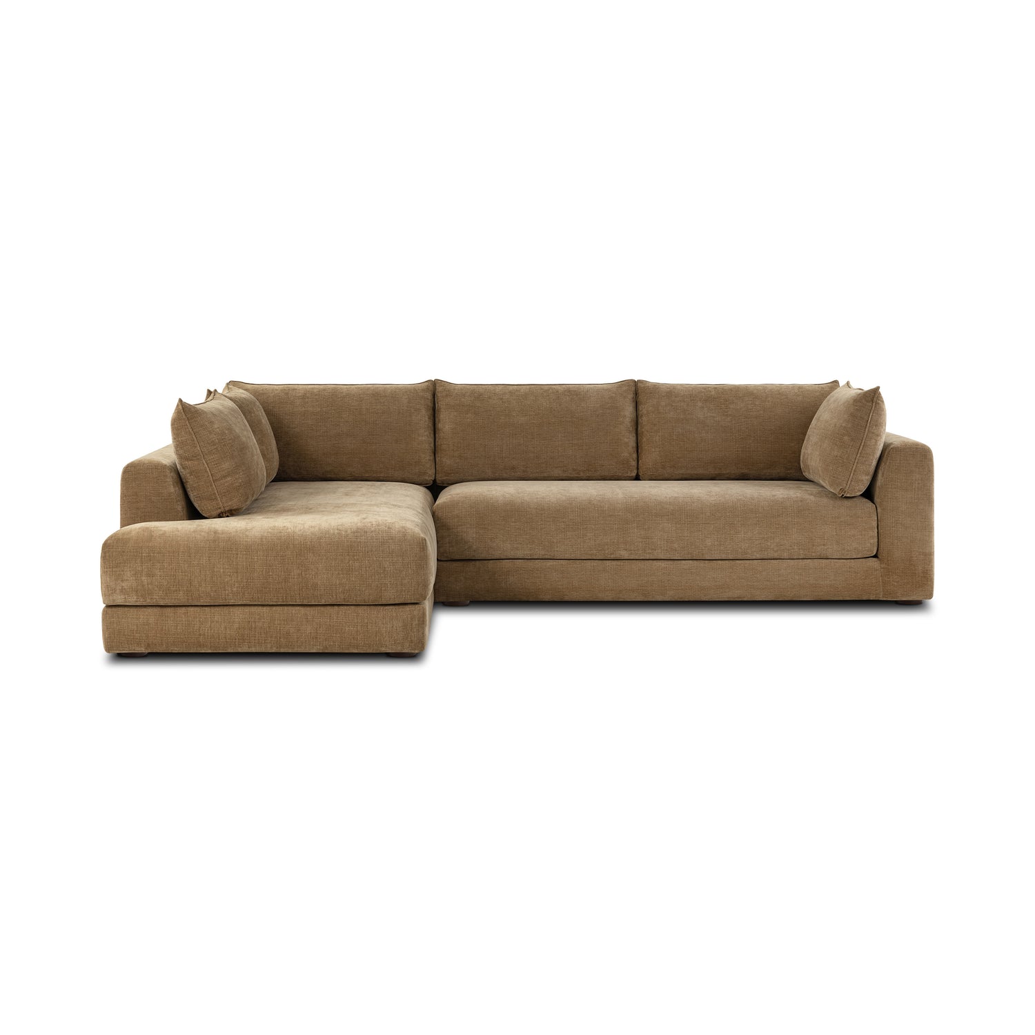 Marcel 122” Left-Facing Bumper Chaise Sectional | Tawny Brown 