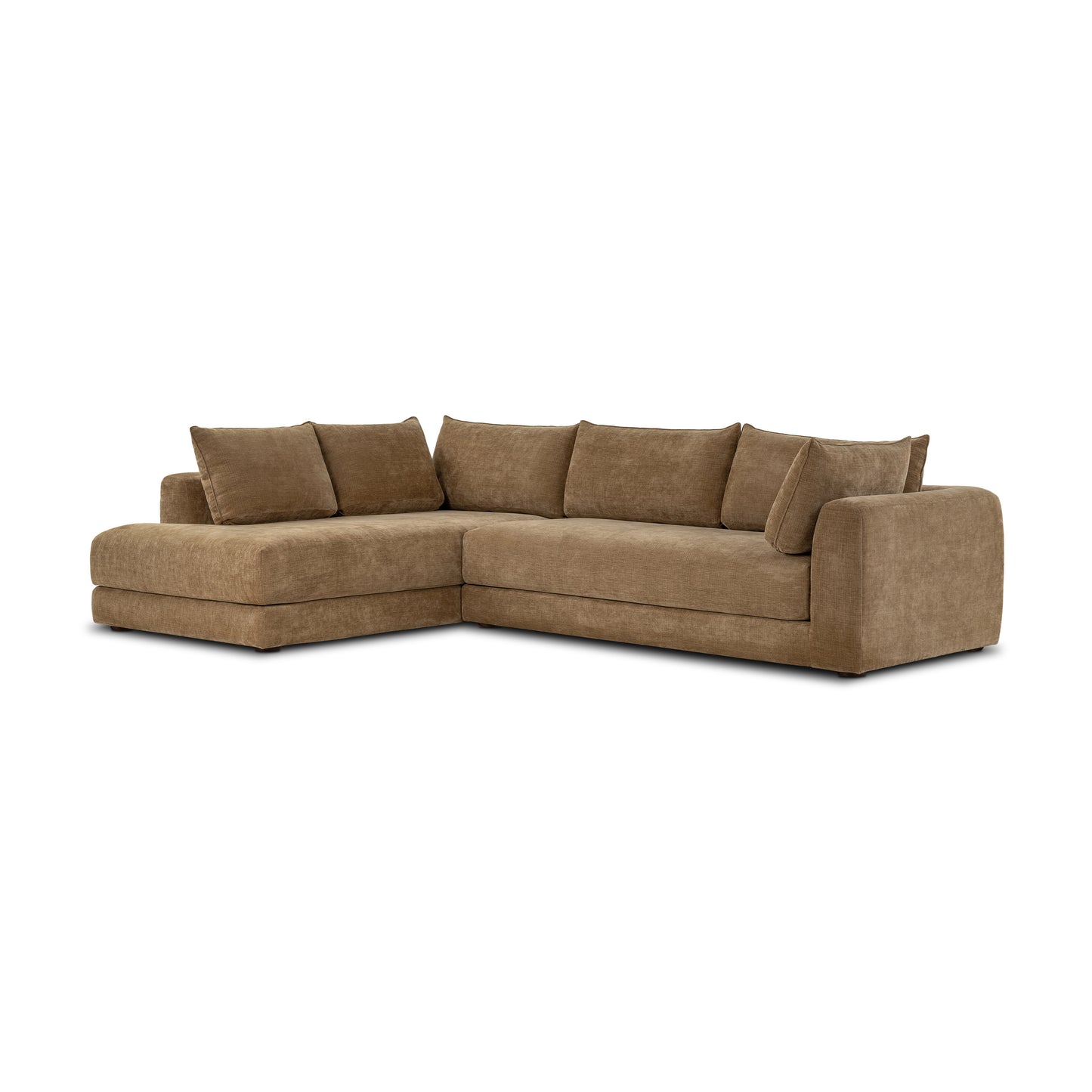 Marcel 122” Left-Facing Bumper Chaise Sectional | Tawny Brown