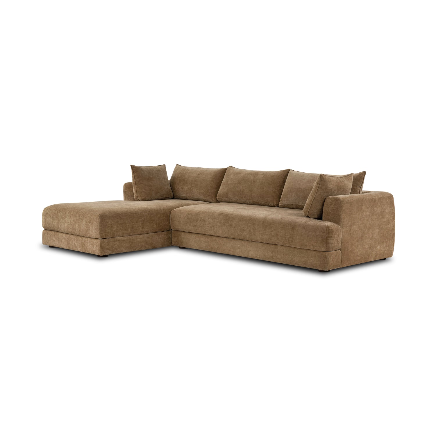 Marcel 122” Left-Facing Bumper Chaise Sectional | Tawny Brown 