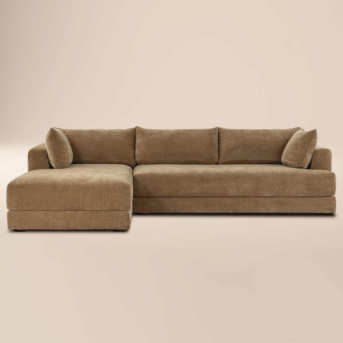 Marcel 122” Left-Facing Bumper Chaise Sectional | Tawny Brown