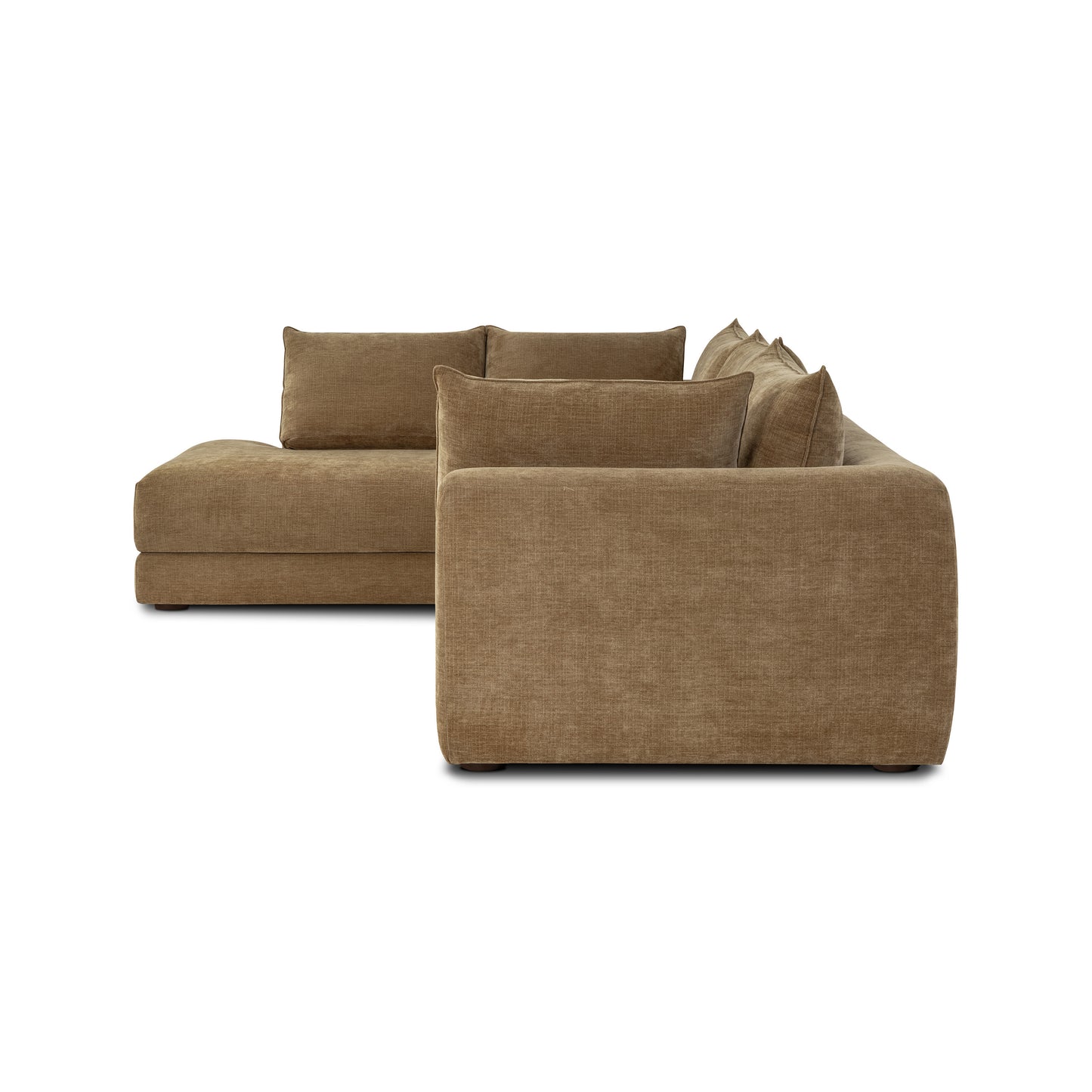 Marcel 122” Left-Facing Bumper Chaise Sectional | Tawny Brown