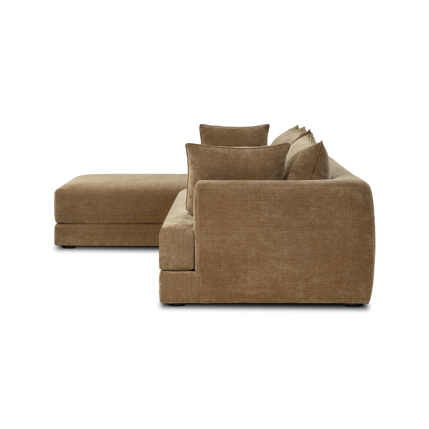 Marcel 122” Left-Facing Bumper Chaise Sectional | Tawny Brown 