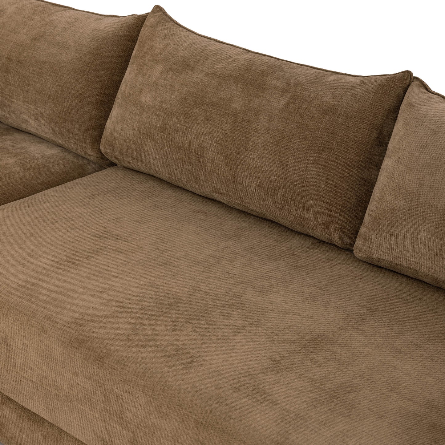 Marcel 122” Left-Facing Bumper Chaise Sectional | Tawny Brown