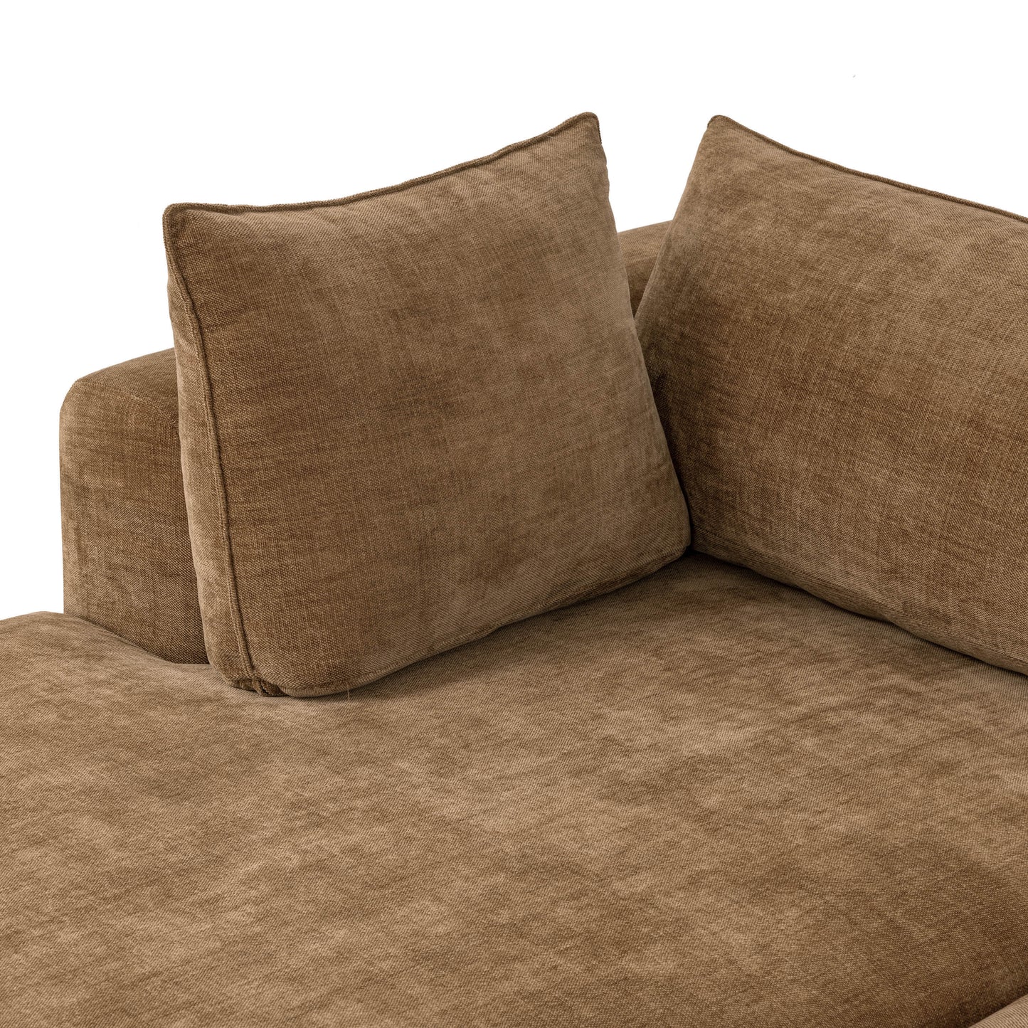 Marcel 122” Left-Facing Bumper Chaise Sectional | Tawny Brown