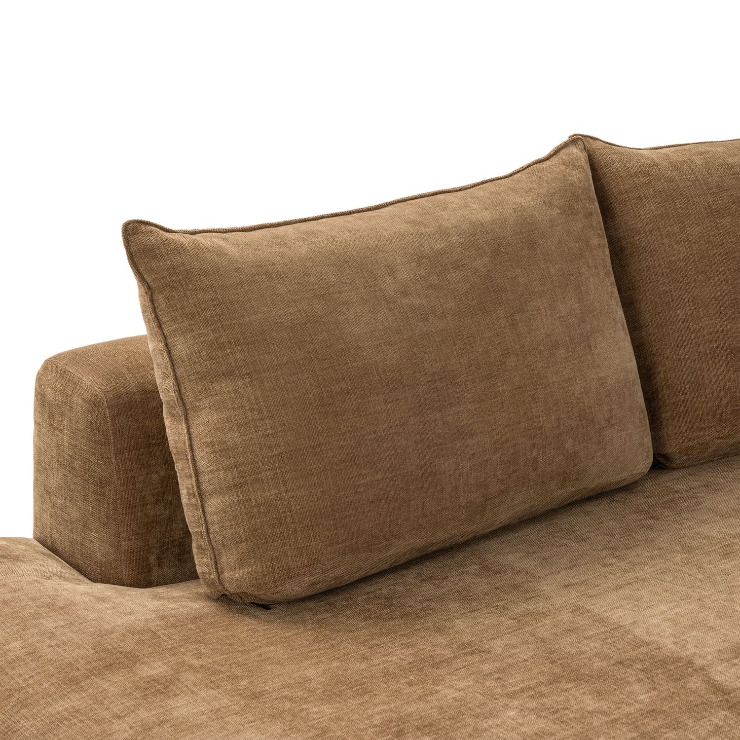 Marcel 122” Left-Facing Bumper Chaise Sectional | Tawny Brown 