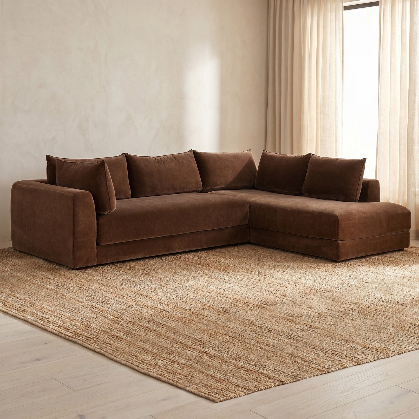 Marcel Right-Facing Corner Sectional | Bronzer Brown