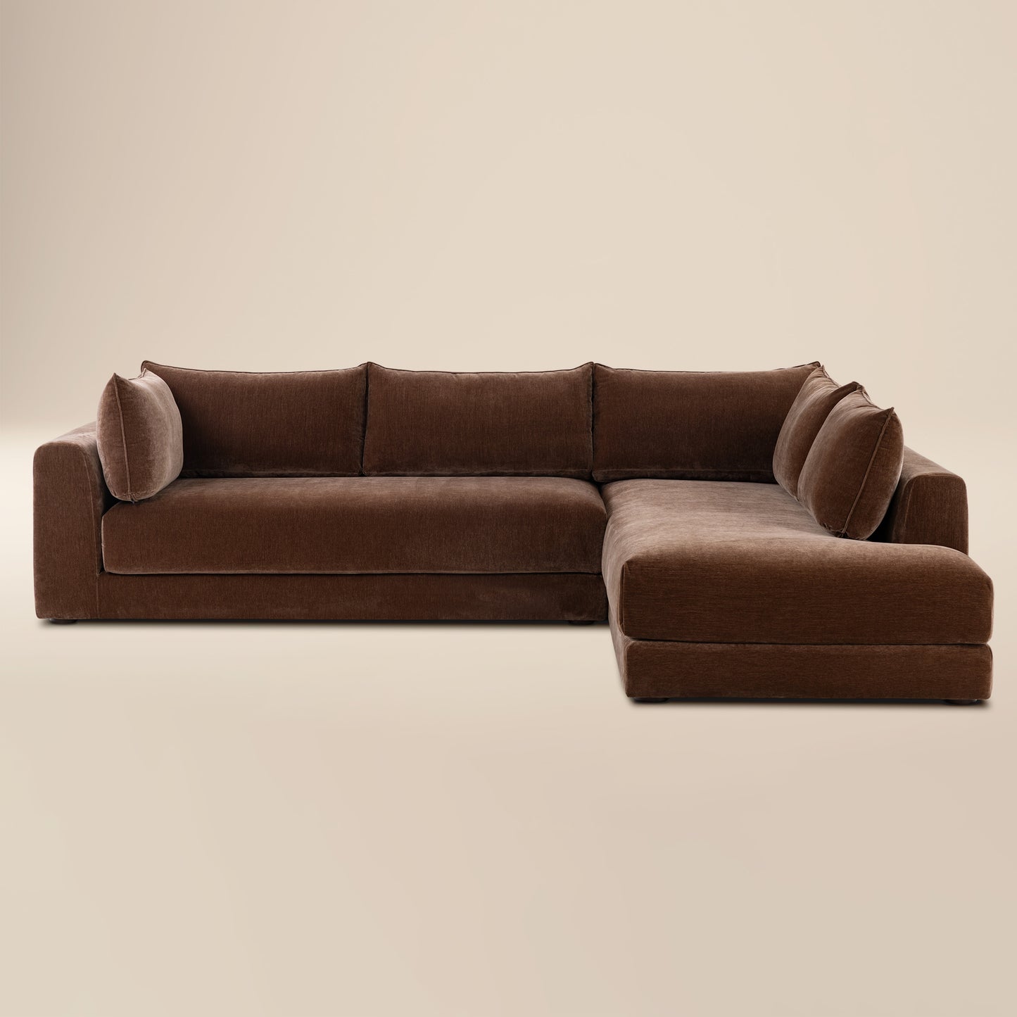 Marcel 122” Right-Facing Bumper Chaise Sectional | Bronzer Brown