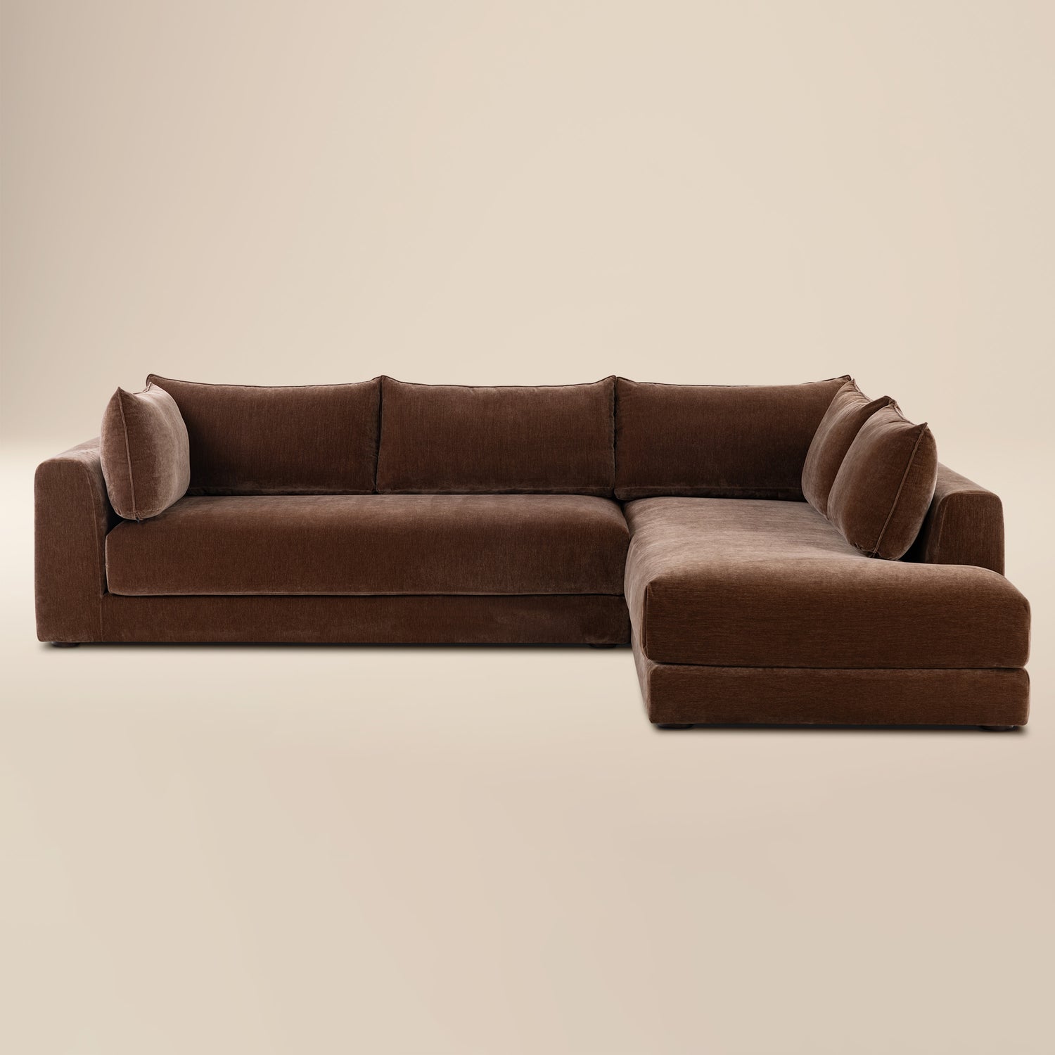 Marcel 122” Right-Facing Bumper Chaise Sectional | Bronzer Brown 