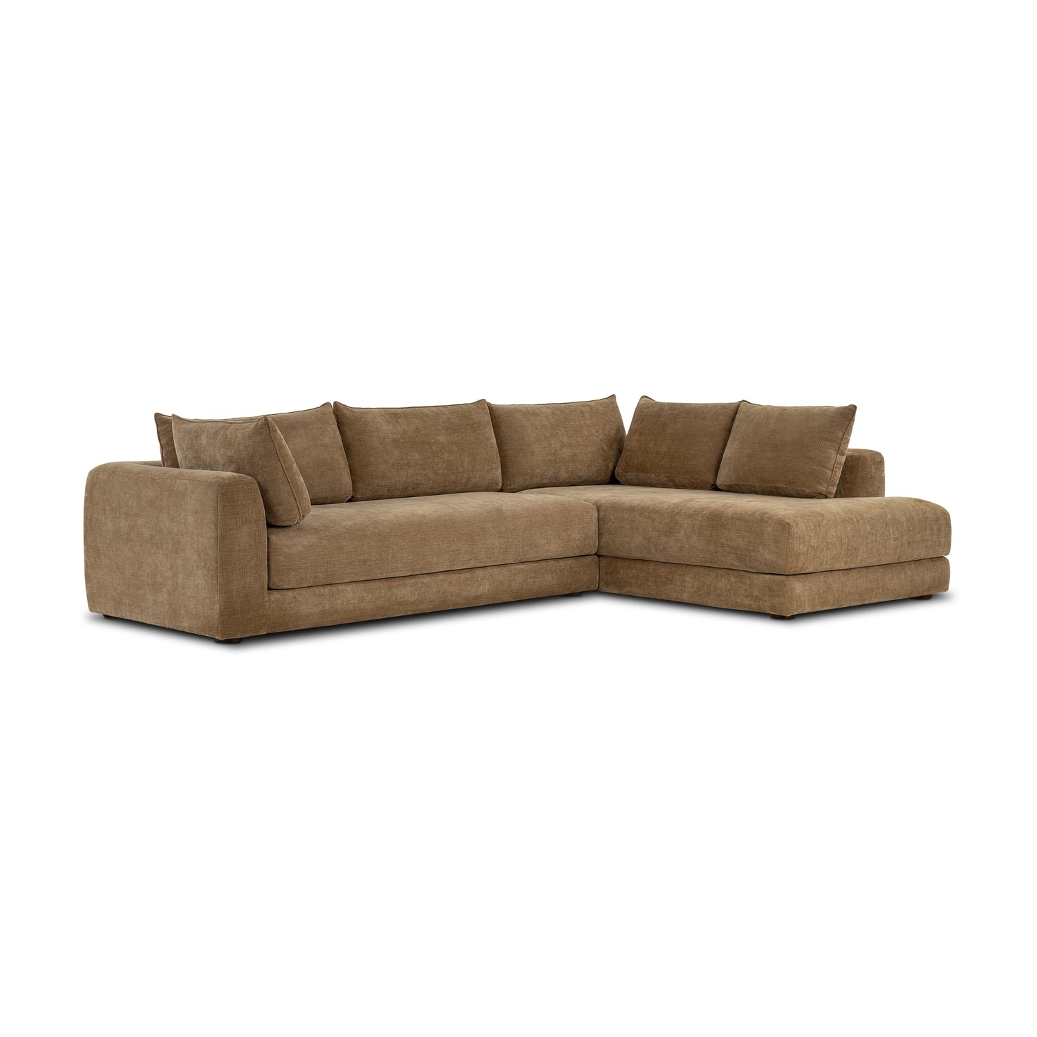 Marcel 122” Right-Facing Bumper Chaise Sectional | Tawny Brown 
