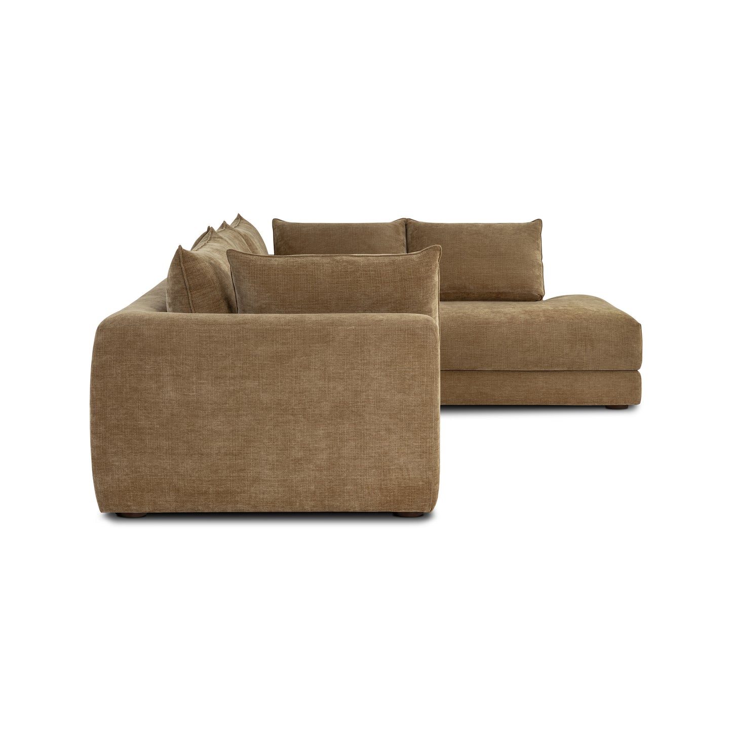 Marcel 122” Right-Facing Bumper Chaise Sectional | Tawny Brown