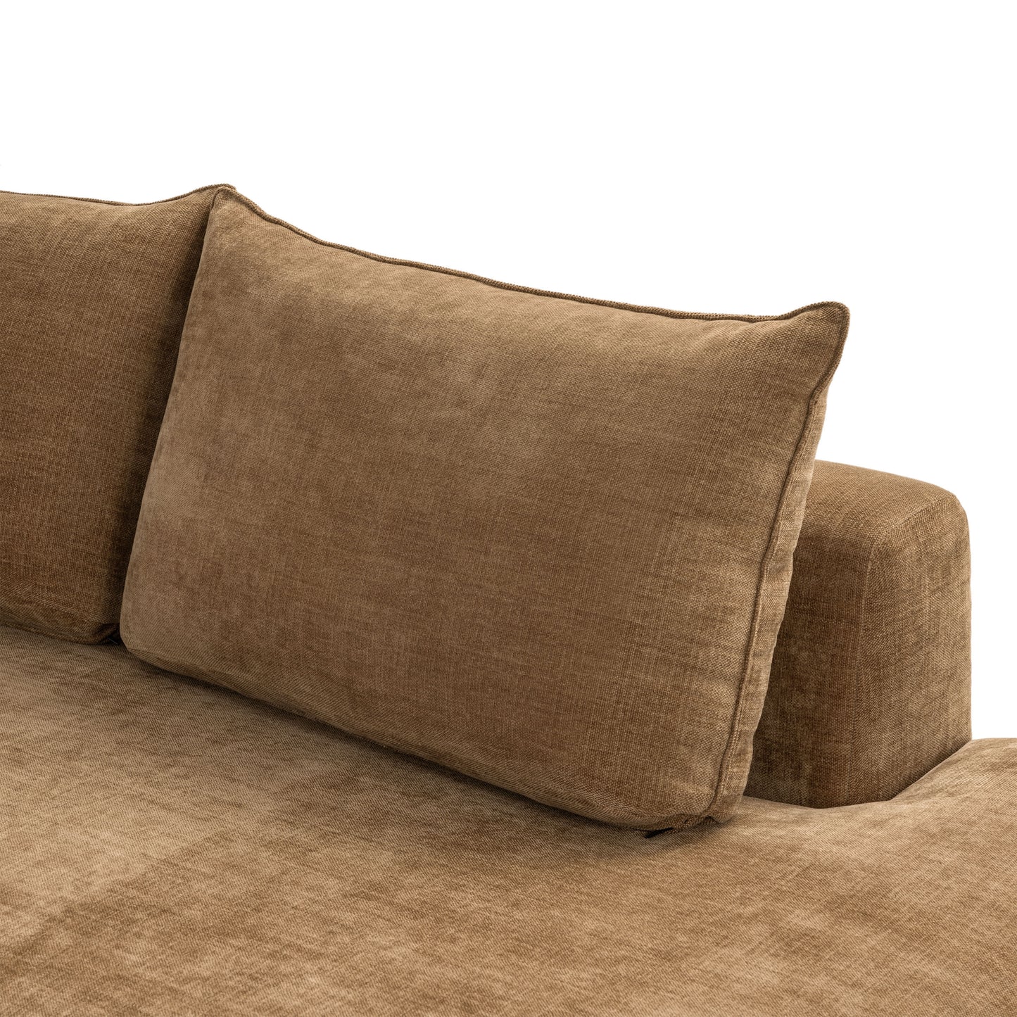 Marcel 122” Right-Facing Bumper Chaise Sectional | Tawny Brown