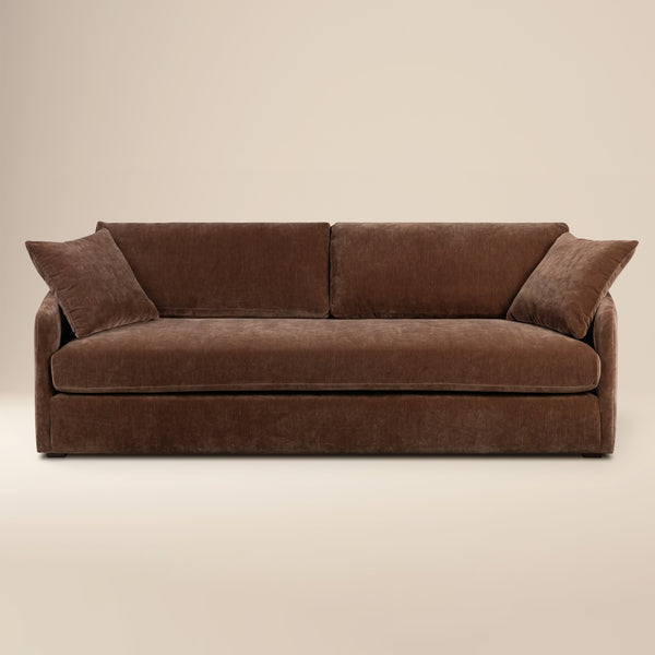Rhodes 92" Velvet Sofa | Bronzer Brown