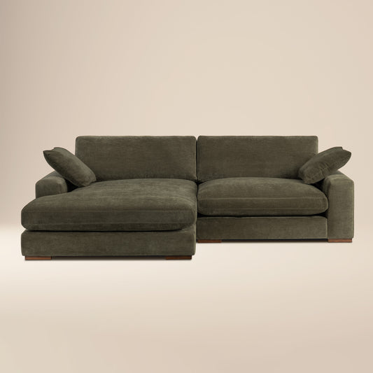 Louvo 106" Reversible Extra Wide Chaise Sectional | Lume Green