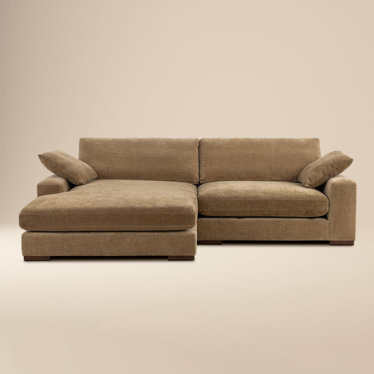 Louvo 106" Reversible Extra Wide Chaise Sectional | Tawny Brown