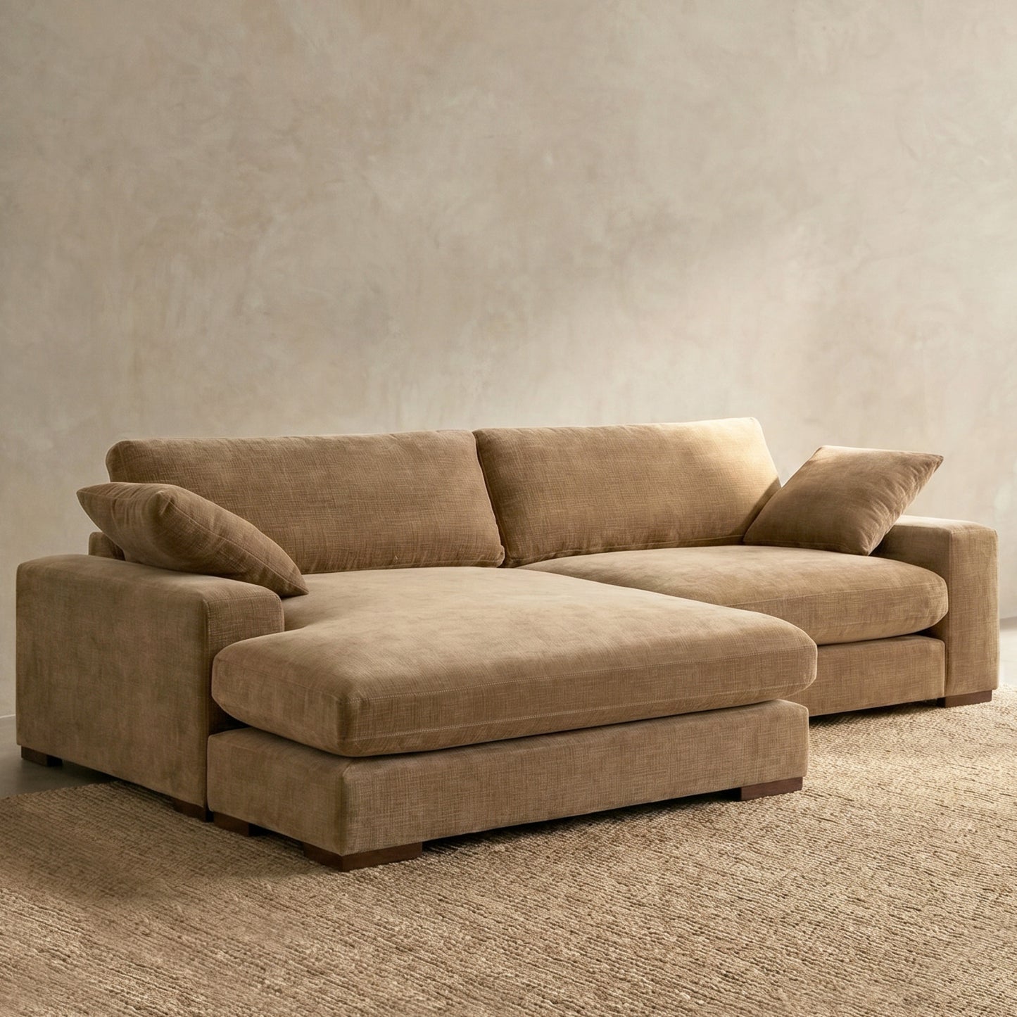 Louvo 106" Reversible Extra Wide Chaise Sectional | Tawny Brown