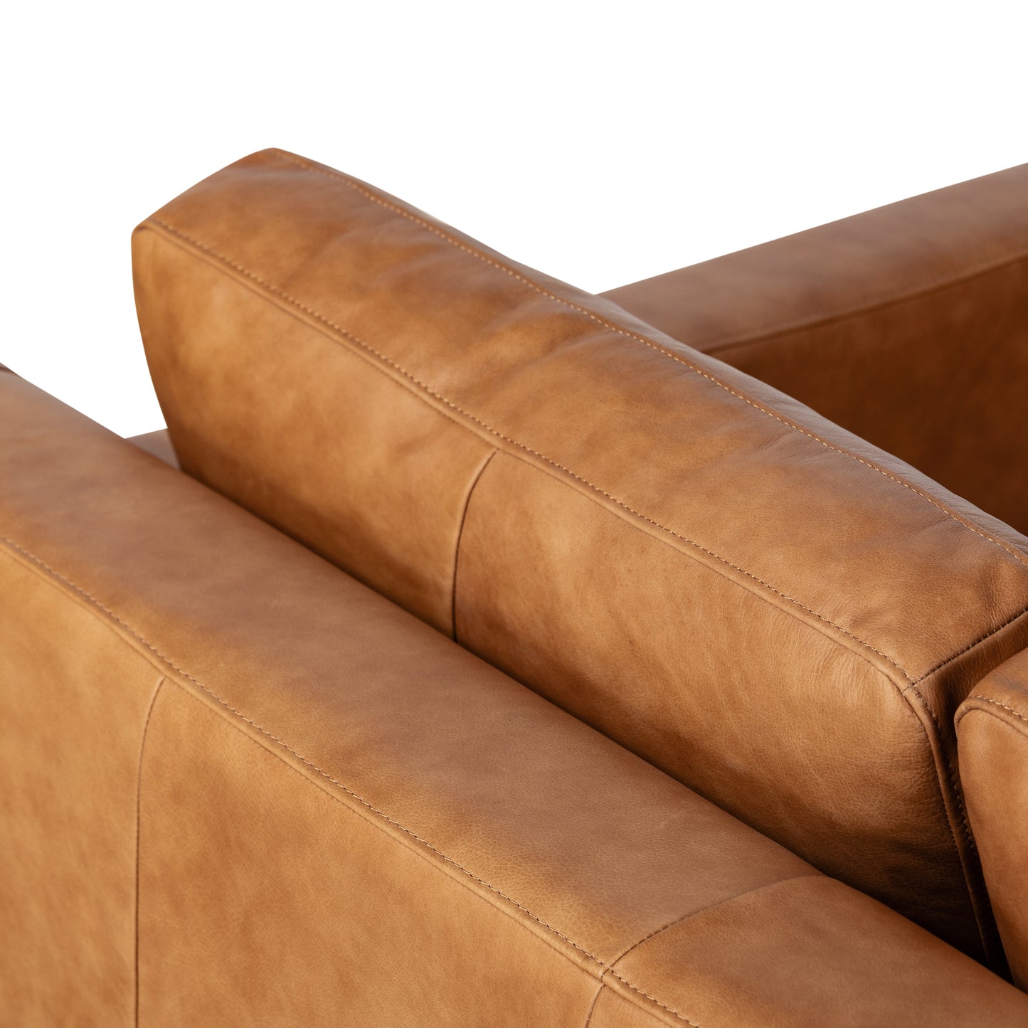 Sorrento 78" Leather Pull-Out Convertible Sleeper Sofa | Cognac Tan