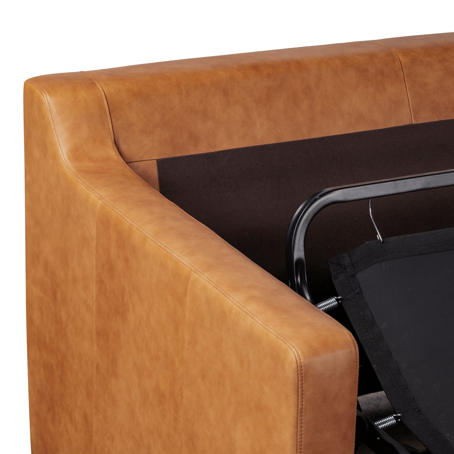 Sorrento 78" Leather Pull-Out Convertible Sleeper Sofa | Cognac Tan