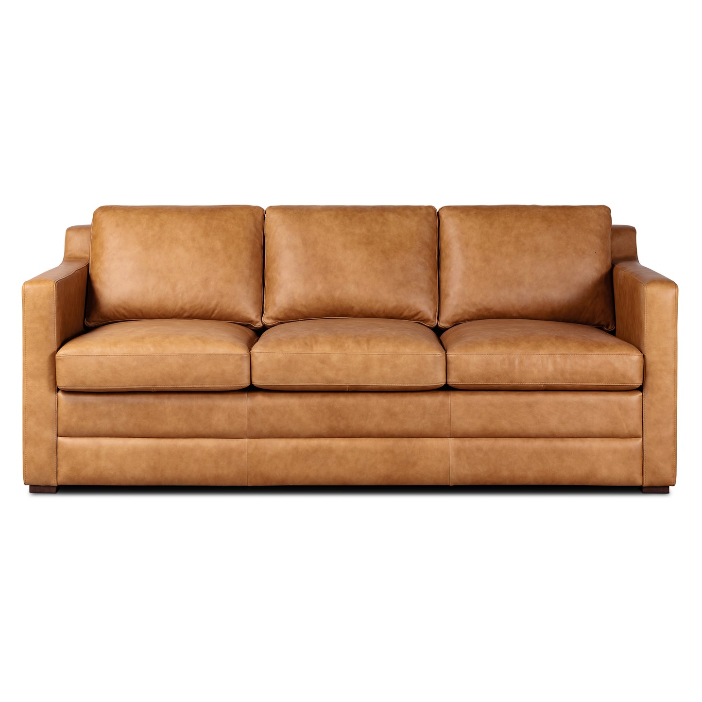 Sorrento 78" Leather Pull-Out Convertible Sleeper Sofa | Cognac Tan