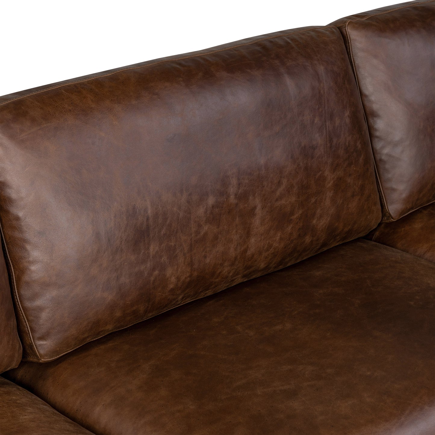 Harper 113.5" Leather Right-Facing Pull-Out Sleeper Sectional | Chocolate Brown
