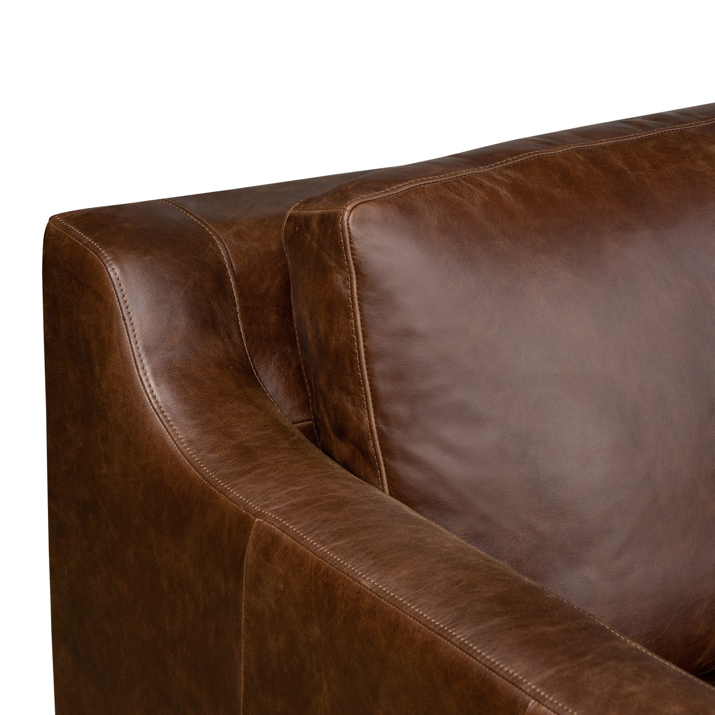 Harper 113.5" Leather Right-Facing Pull-Out Sleeper Sectional | Chocolate Brown