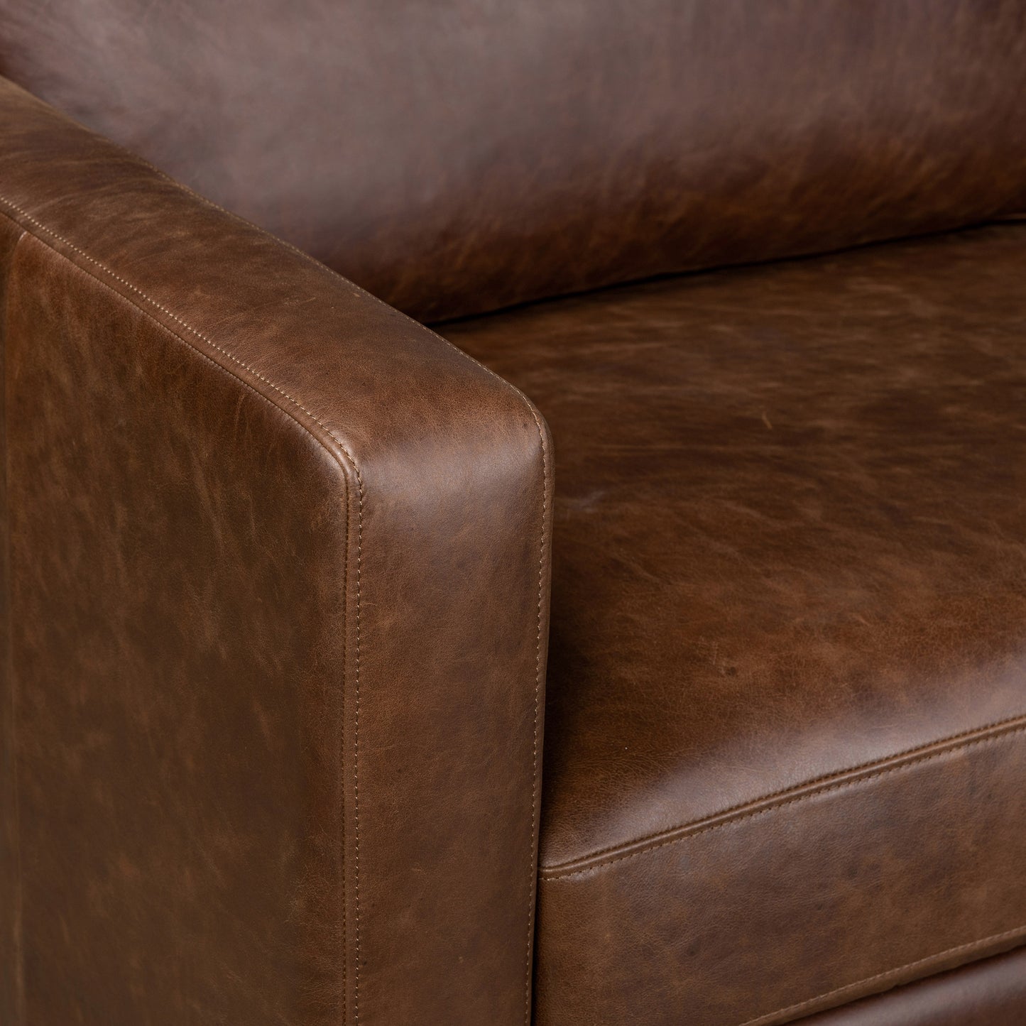 Harper 113.5" Leather Right-Facing Pull-Out Sleeper Sectional | Chocolate Brown