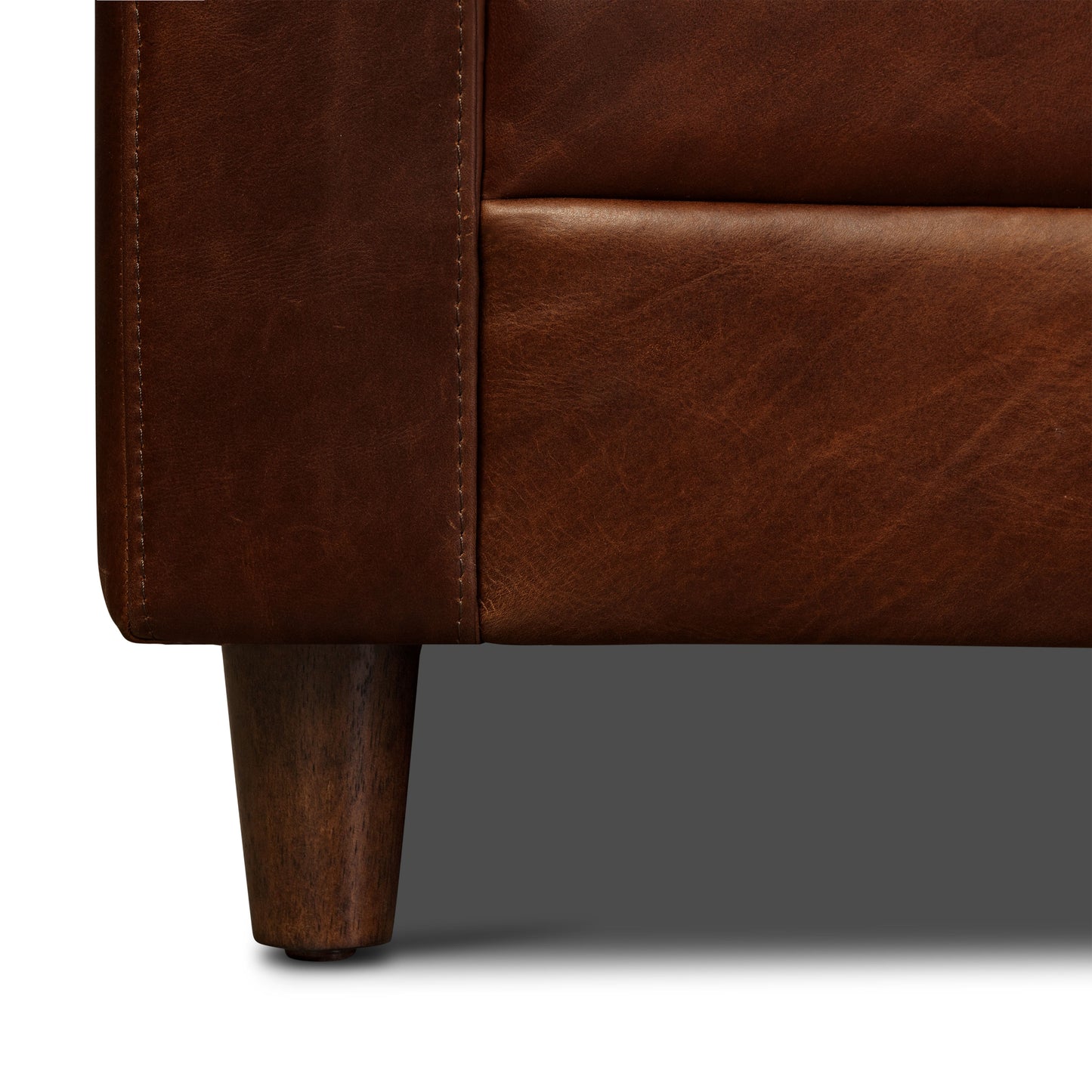 Harper 113.5" Leather Right-Facing Pull-Out Sleeper Sectional Sofa | Oscuro Brown