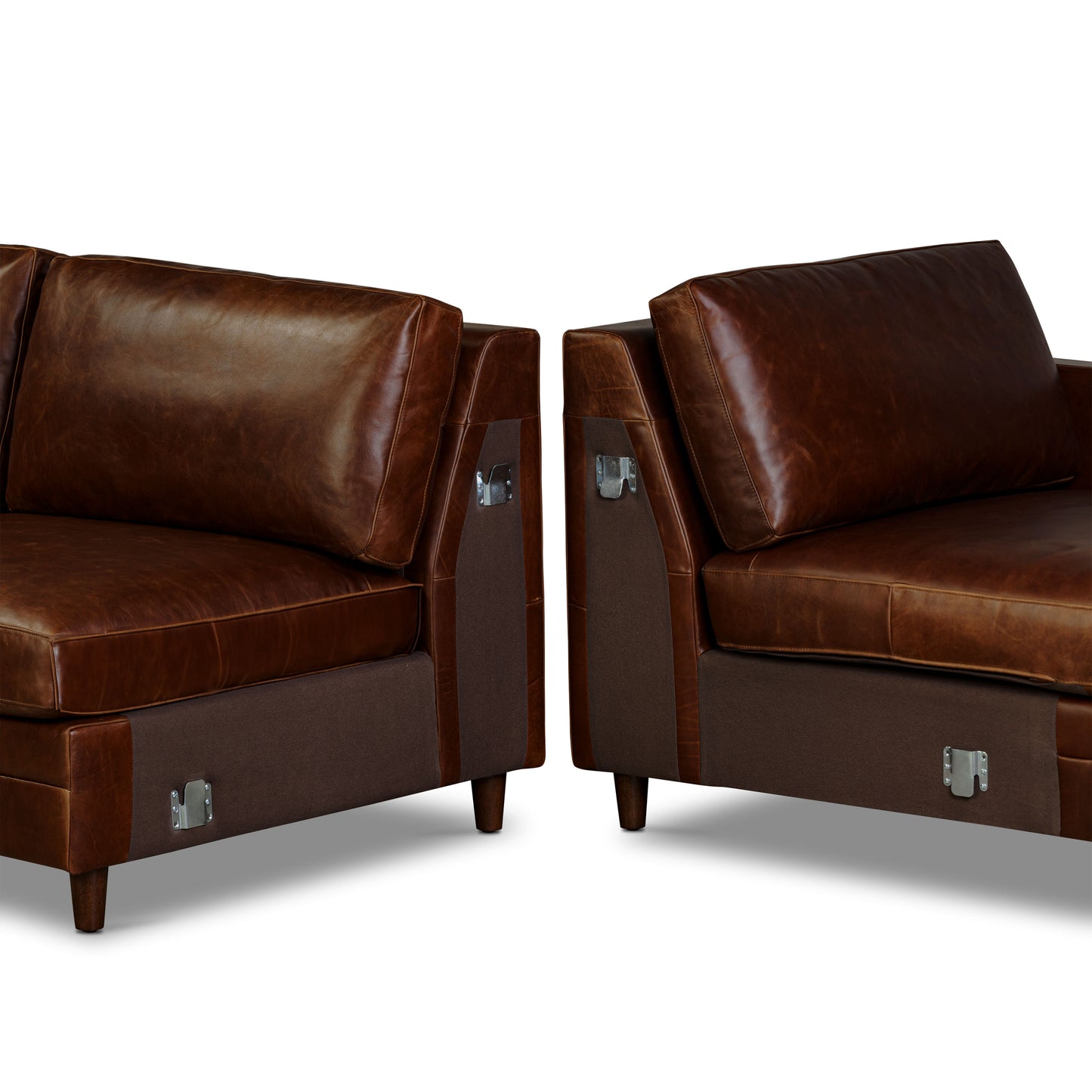 Harper 113.5" Leather Right-Facing Pull-Out Sleeper Sectional Sofa | Oscuro Brown