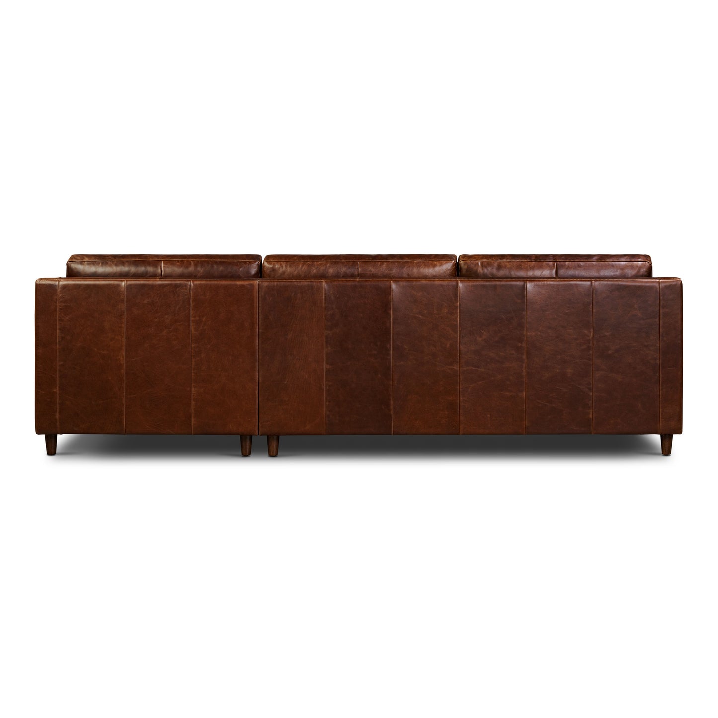 Harper 113.5" Leather Right-Facing Pull-Out Sleeper Sectional Sofa | Oscuro Brown