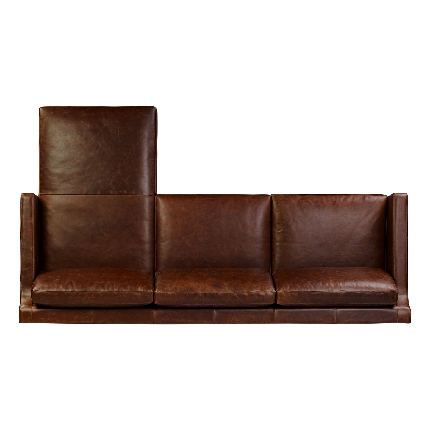 Harper 113.5" Leather Right-Facing Pull-Out Sleeper Sectional Sofa | Oscuro Brown