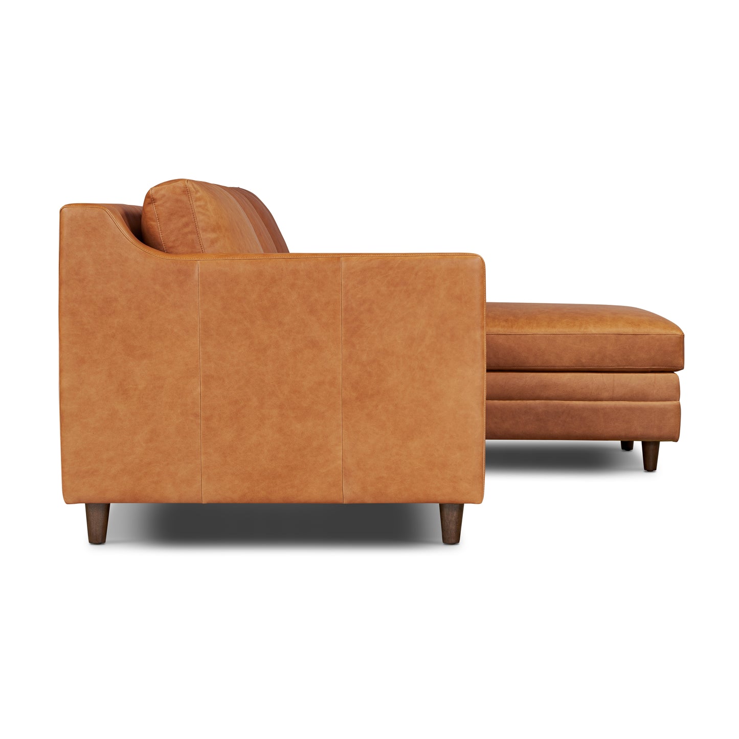 Harper 113.5" Leather Right-facing Pull-Out Sleeper Sectional Sofa | Cognac Tan