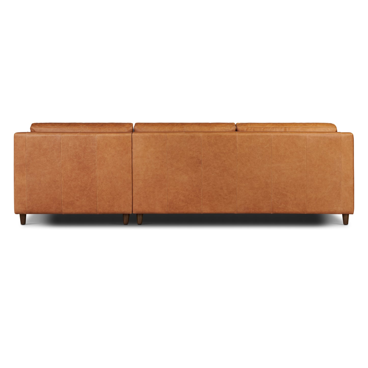 Harper 113.5" Leather Right-facing Pull-Out Sleeper Sectional Sofa | Cognac Tan