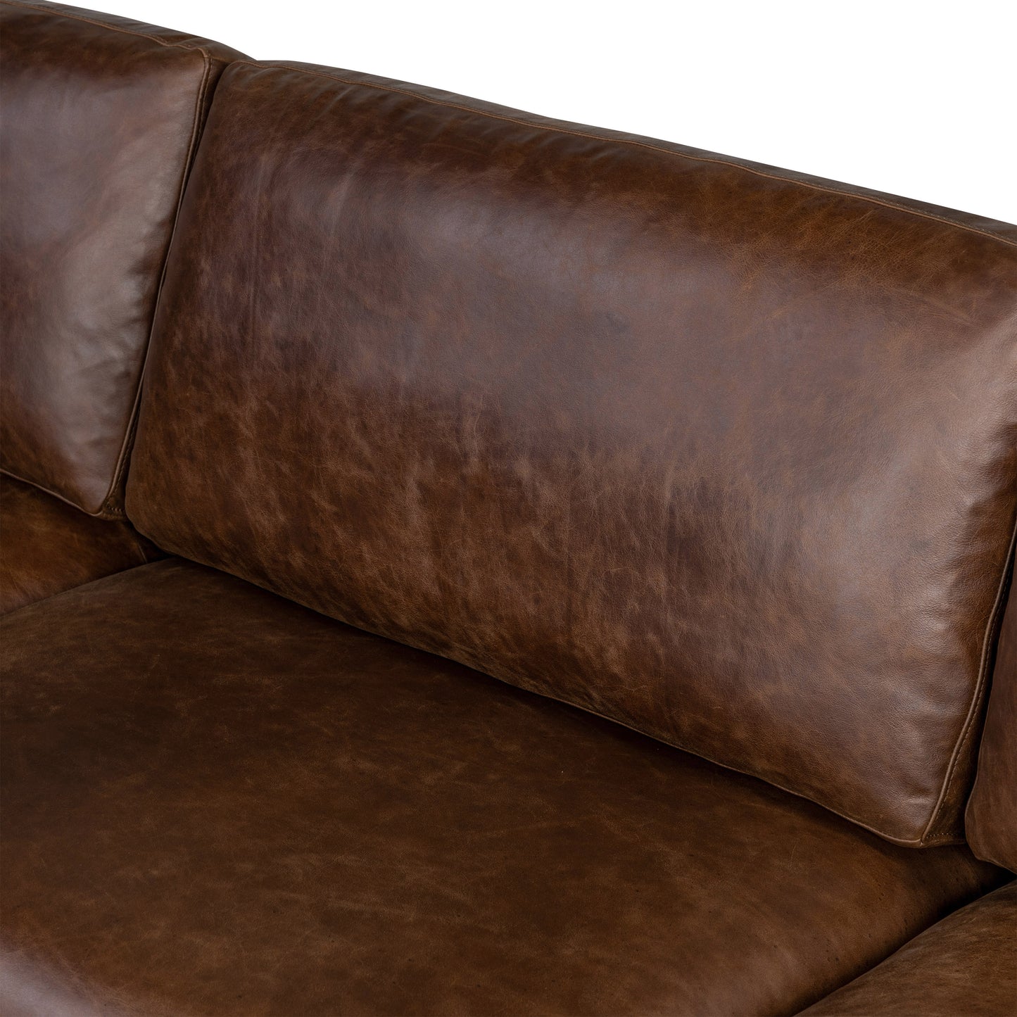 Harper 113.5" Leather Left-Facing Pull-Out Sleeper Sectional | Chocolate Brown