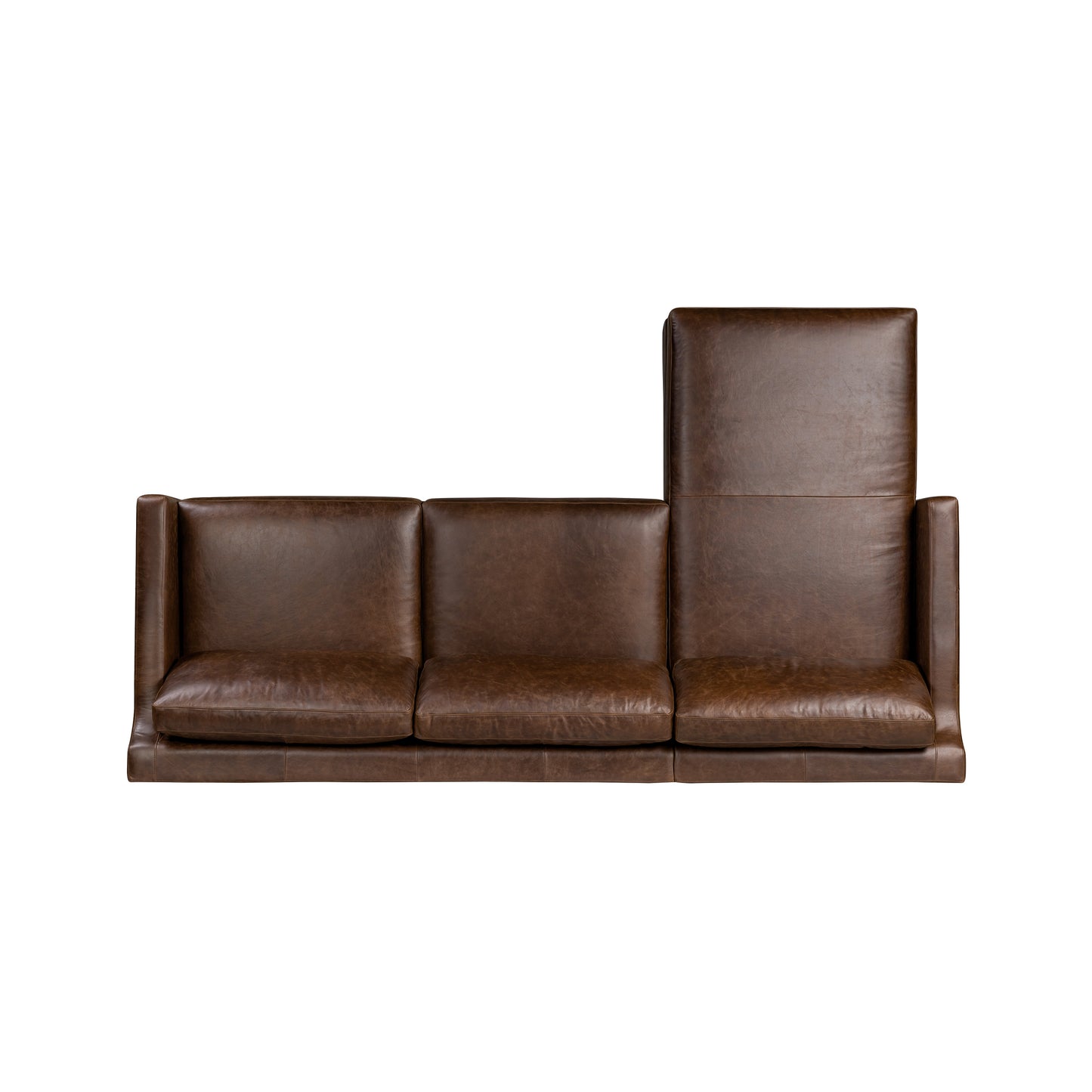 Harper 113.5" Leather Left-Facing Pull-Out Sleeper Sectional | Chocolate Brown