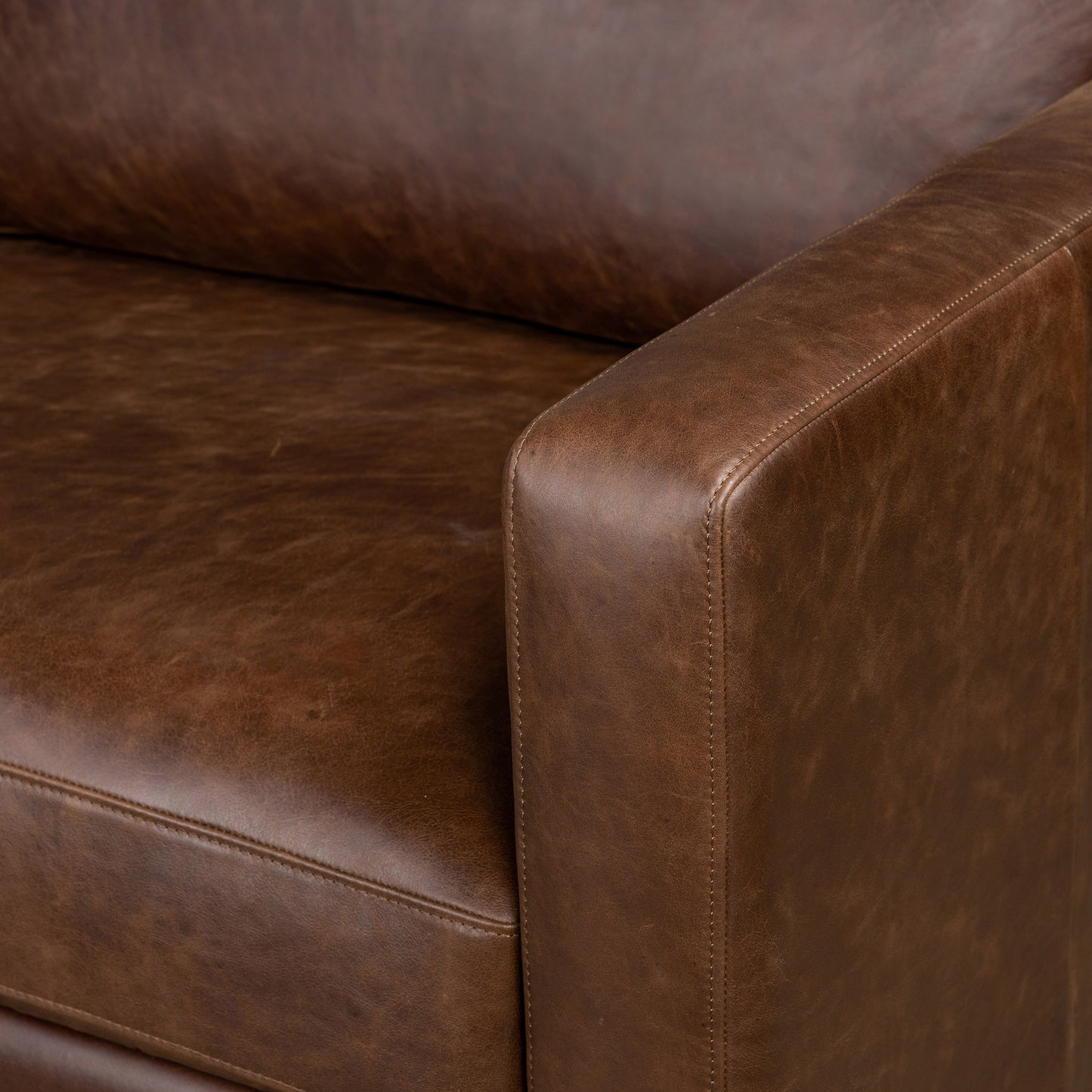 Harper 113.5" Leather Left-Facing Pull-Out Sleeper Sectional | Chocolate Brown